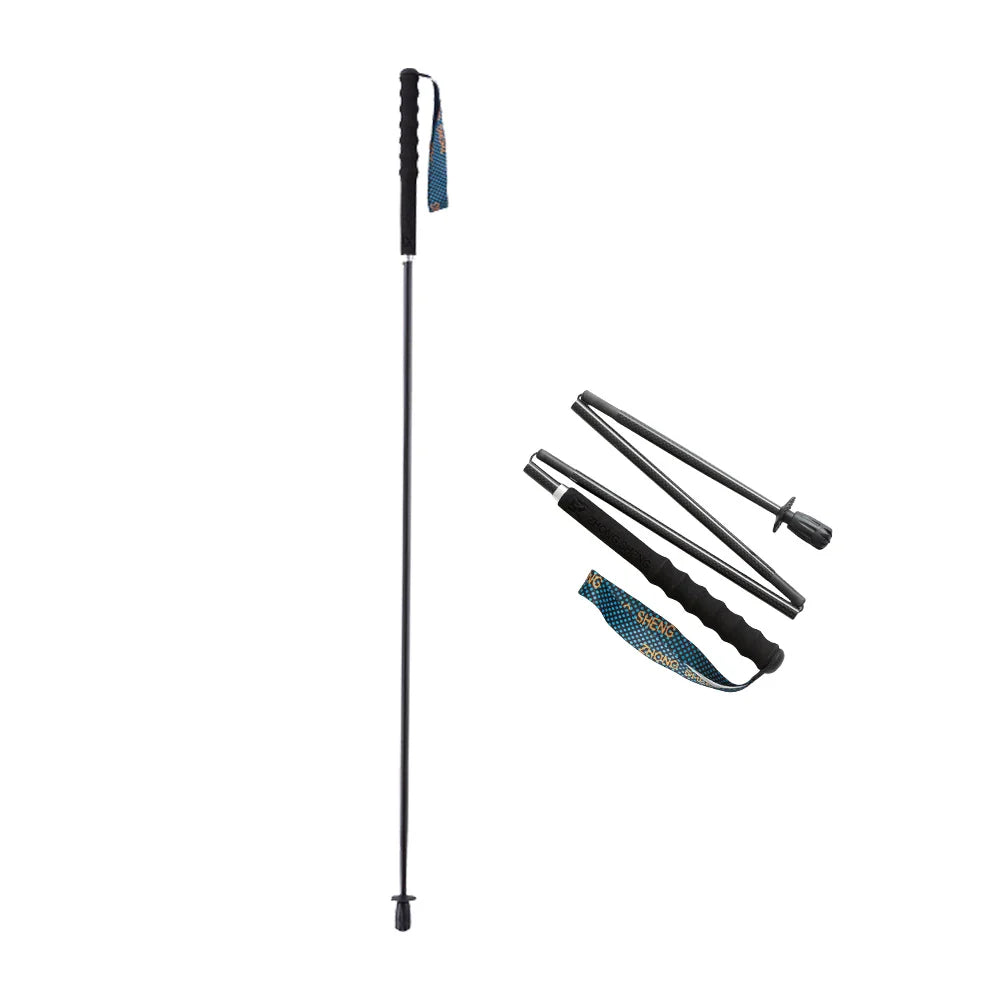 Ultralight Carbon Fiber Trekking Poles 5-Section Folding Anti-Shock Hiking and Walking Sticks 110/120/130 cm (43/47/51 in)