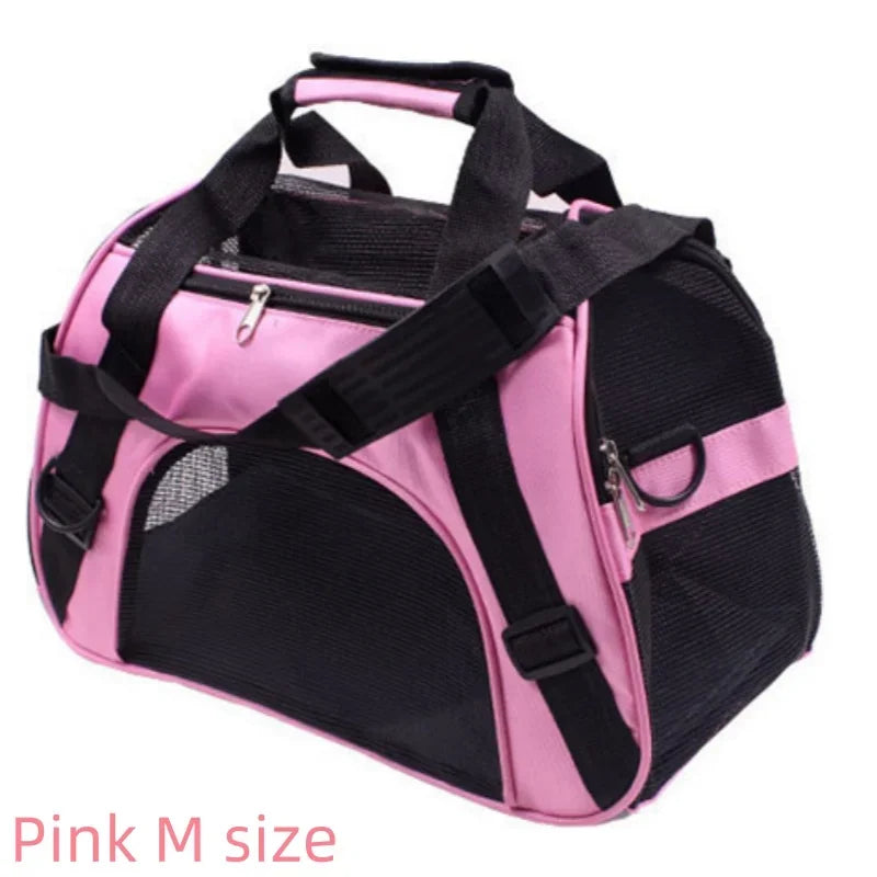 Foldable Breathable Mesh Pet Carrier – Portable Shoulder Bag & Backpack for Cats & Dogs (S/M/L)