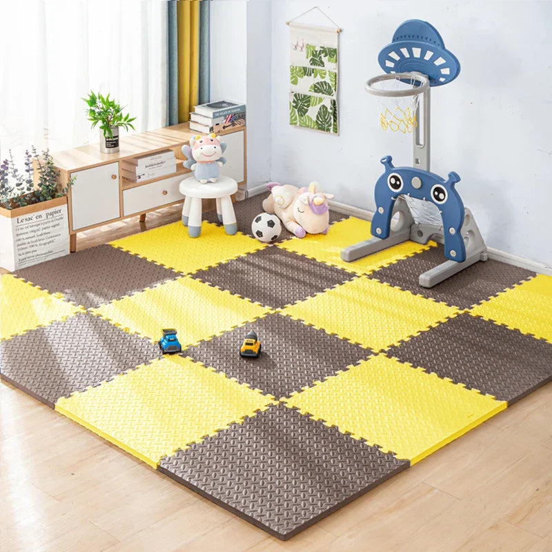 Interlocking Foam Puzzle Play Mat Tiles 30cm x 30cm (11.8 x 11.8 in) — 1cm Thick Baby & Kids Floor Padding for Playroom, Exercise, Yoga