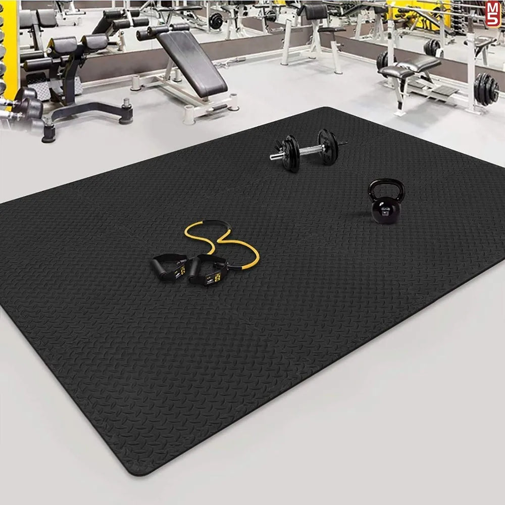 EVA Foam Interlocking Puzzle Exercise Mat with Massage Acupressure Surface, Non-Slip Home Gym Floor Protector