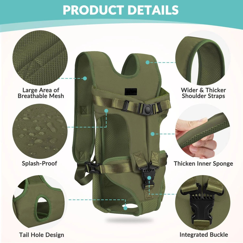 Adjustable Hands-Free Front Pet Carrier Backpack – Breathable Dog & Cat Travel Carrier (Up to 35 lbs / 16 kg)