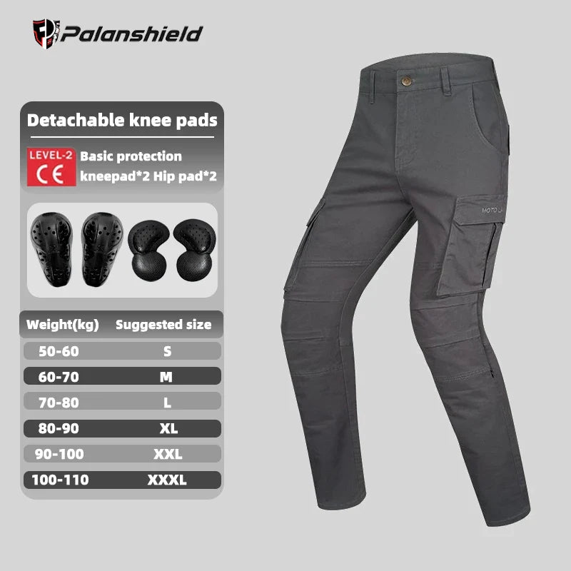 Motorcycle Riding Pants - Anti-Fall Anti-Tear with Detachable Armor, Retro Off-Road All-Season