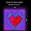 400 LED Smart Curtain Fairy Lights - App & Remote, Music Sync RGB, IP65 Waterproof, 1×1–3×3 m (3.3–9.8 ft)