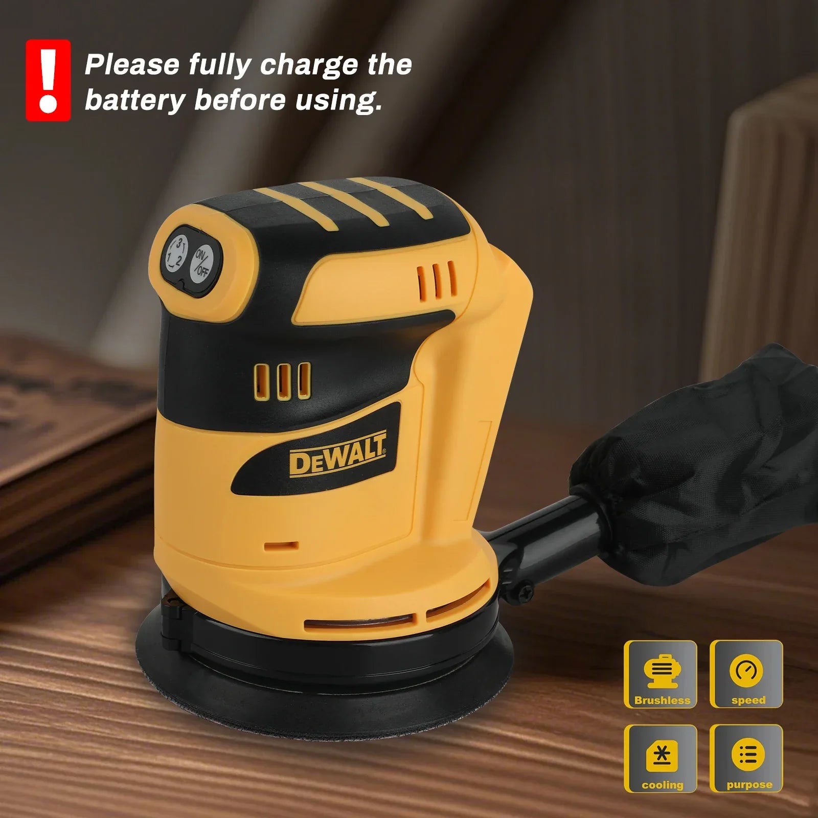 Cordless 20V Li‑ion Mini Electric Polisher — 3-Speed Comfort Grip, 125mm (4.9 in) Pad