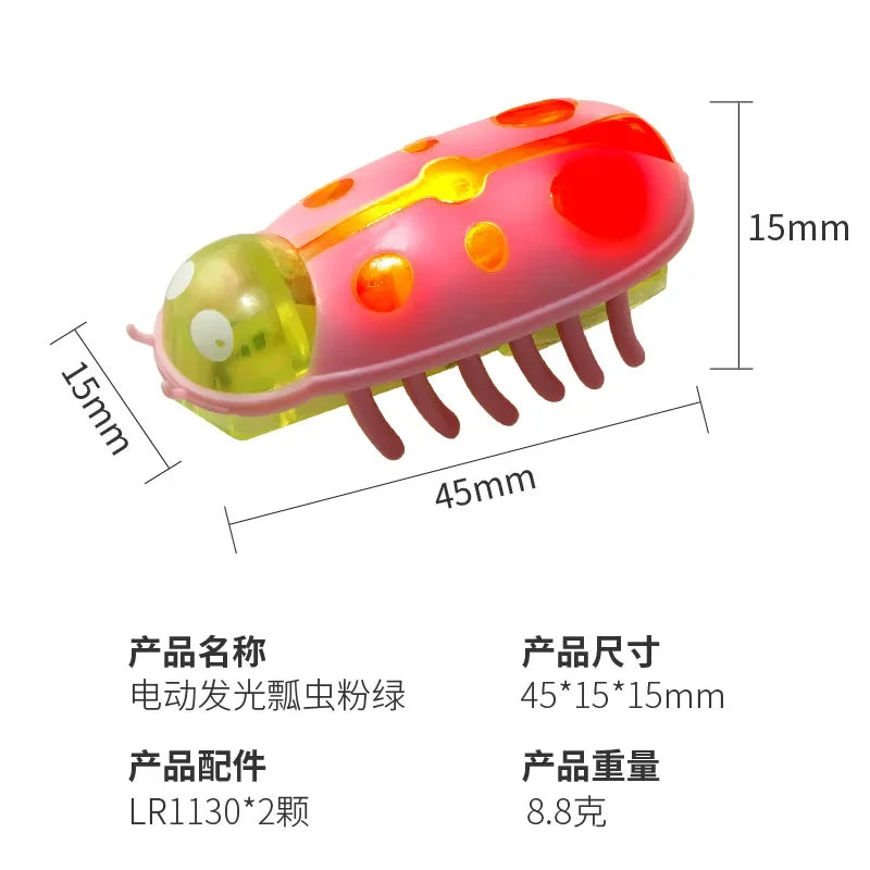 Interactive Battery Operated Bug Cat Toy for Kittens Automatic Vibration Beetle with Obstacle Avoidance