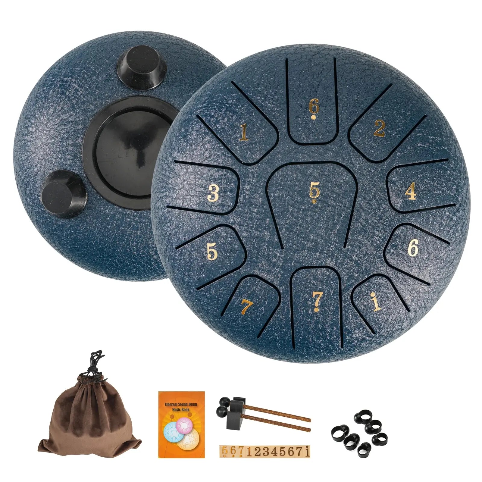 6-Inch (15.2 cm) 11-Note Steel Tongue Drum - Portable Handpan for Meditation, Yoga & Sound Healing