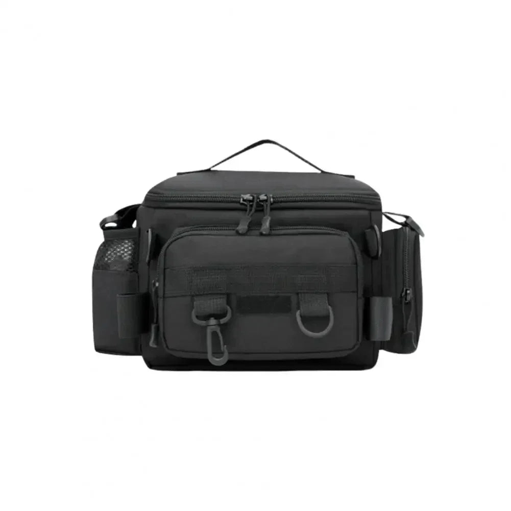 Waterproof Oxford Fishing Tackle Bag - Shoulder Crossbody Rod Holder with Multi-Pocket Storage
