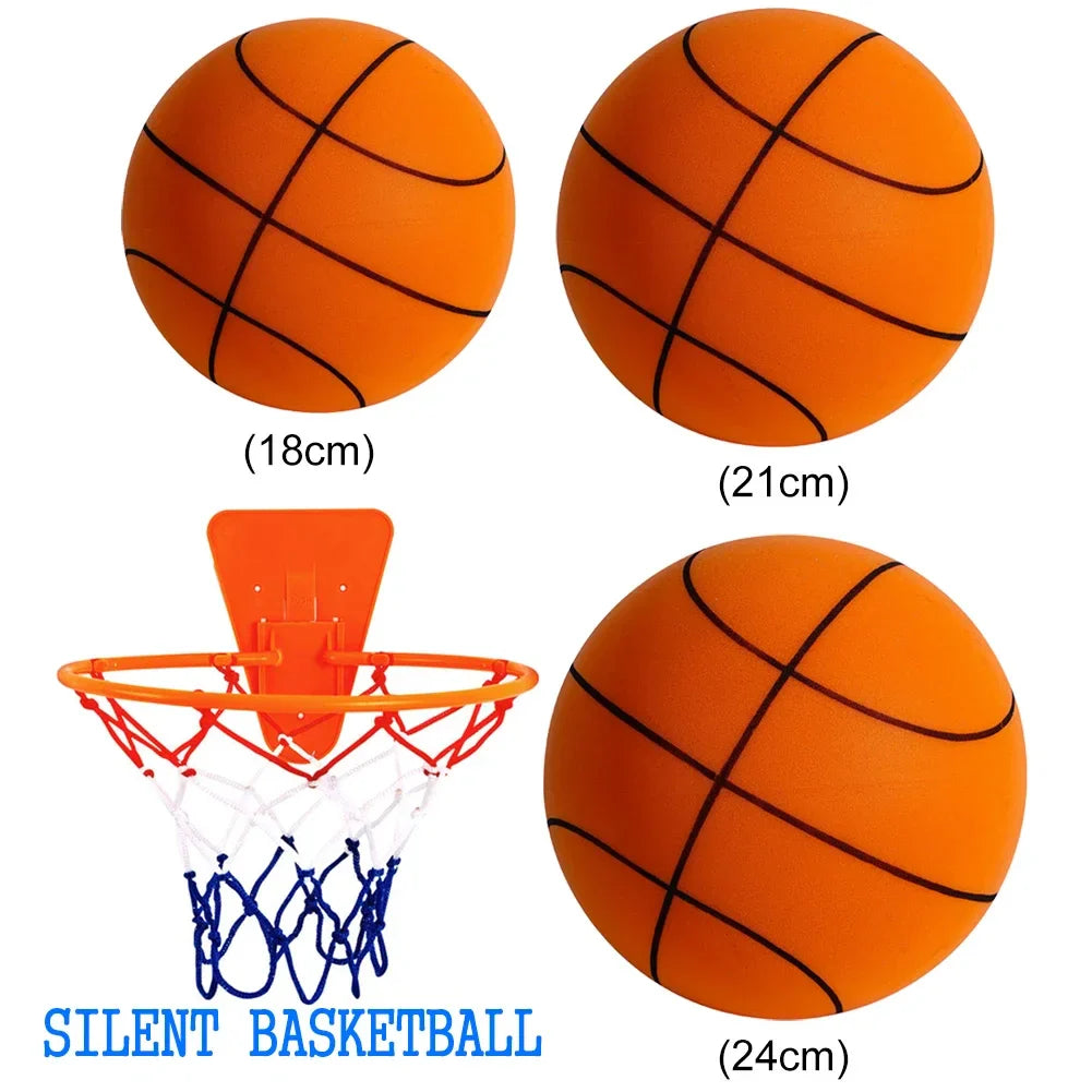 Silent Foam Basketball for Kids – Indoor Squeezable Bounce Ball, Diameter 18/21/24 cm (7.1/8.3/9.4 in)