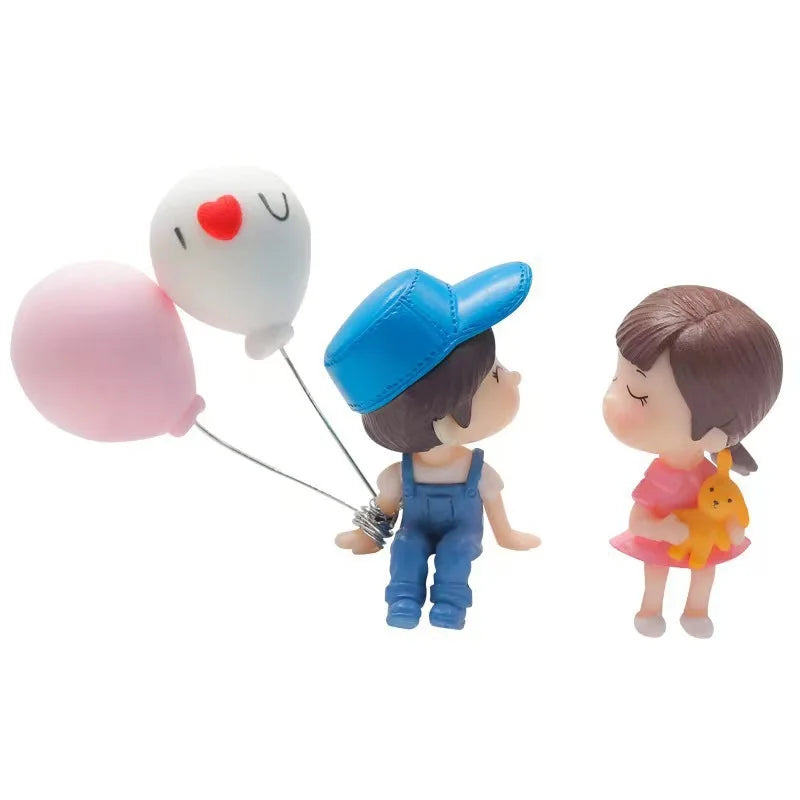 Cute Cartoon Couple Car Dashboard Figurines - Romantic Balloon Ornament Car Interior Gift
