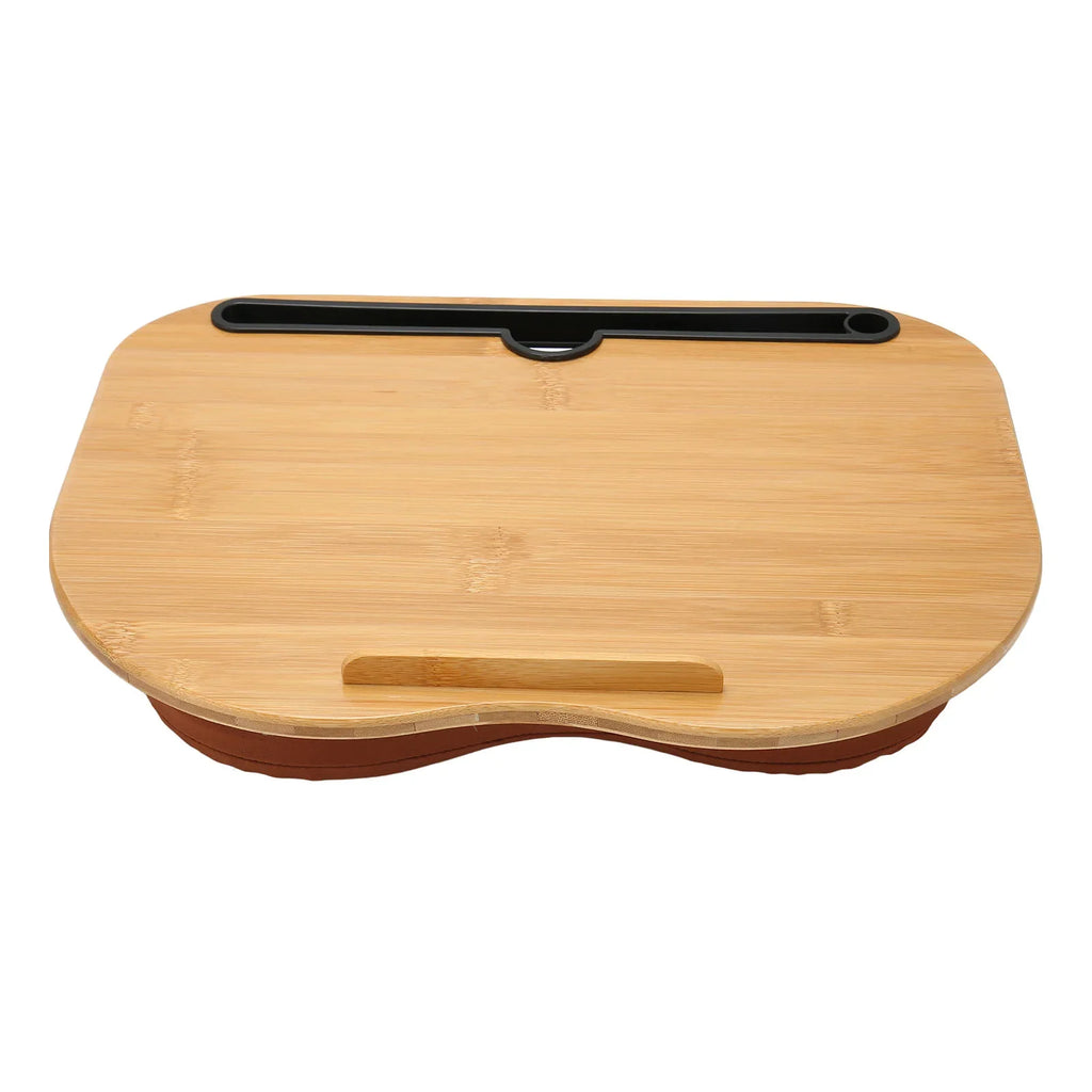 Bamboo Lap Desk with Cushion Pillow — Portable Laptop & Tablet Stand for Up to 15.6-inch (39.6 cm) Laptops