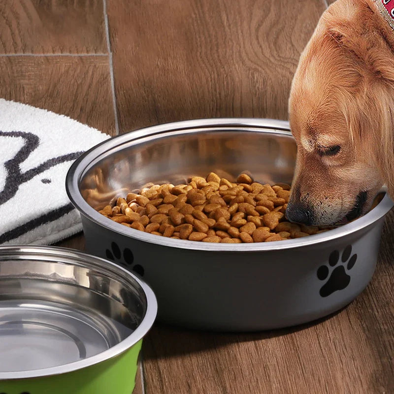 Non-Slip Stainless Steel Pet Bowl for Small Dogs & Cats - Food-Grade Water & Feeding Bowl (Multiple Sizes)