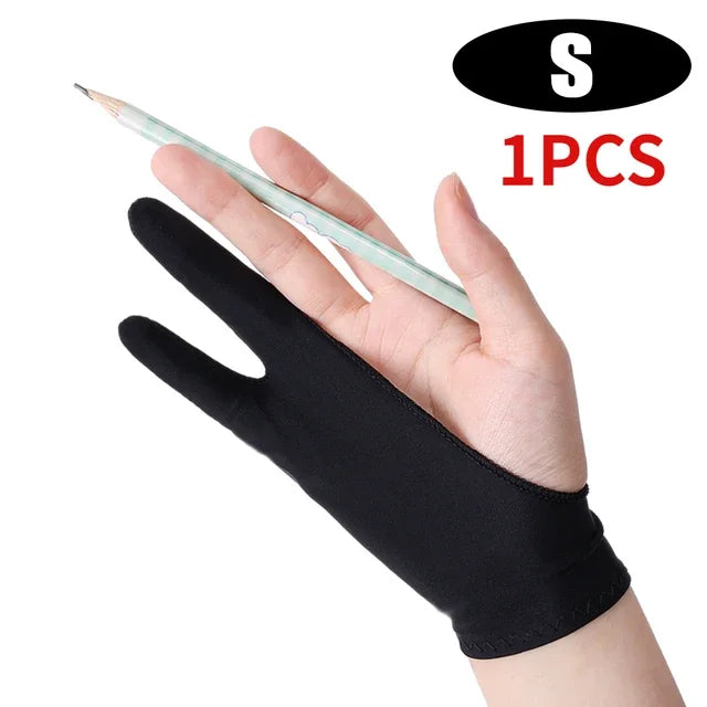 Two-Finger Artist Drawing Glove – Anti-Friction Palm Rejection for Graphics Tablets, iPad & Stylus