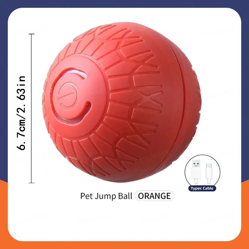 Automatic Interactive Dog Toy Ball USB Rechargeable Rolling Bouncing Chew Toy for Puppies to Large Dogs — Sizes 5.2 cm / 6.7 cm (2.05 in / 2.64 in)