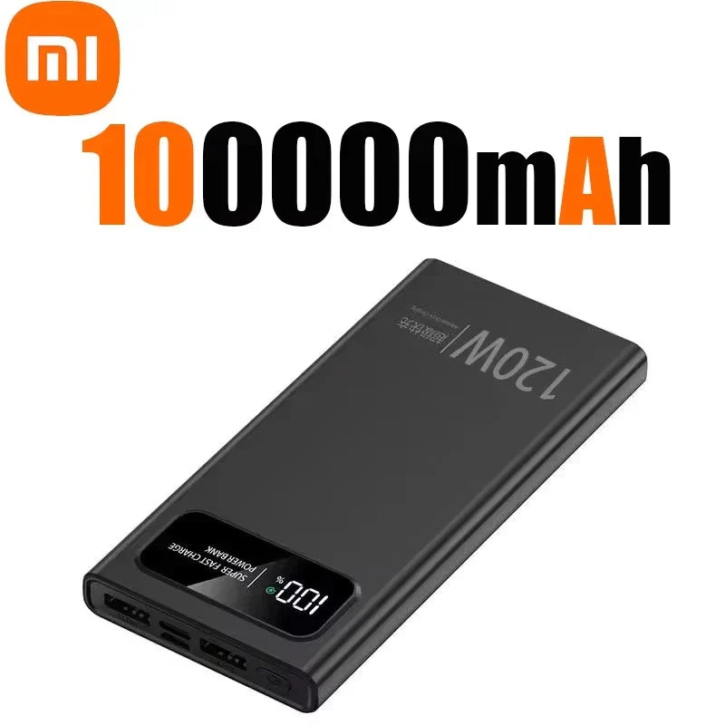200000mAh 120W Fast Charge Portable Power Bank – High-Capacity External Battery for Smartphones, Tablets & Laptops