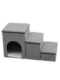 Foldable Pet Stairs with Storage Box and Non-Slip Pads — 3-Size Dog & Cat Ramp Set for Beds, Sofas, Indoor/Outdoor