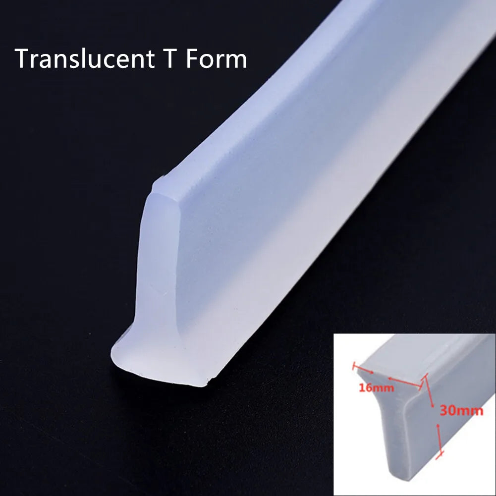 Silicone Shower Dam Water Stopper 50–300 cm (19.7–118.1 in) Bathroom Flood Barrier Dry and Wet Separation Strip