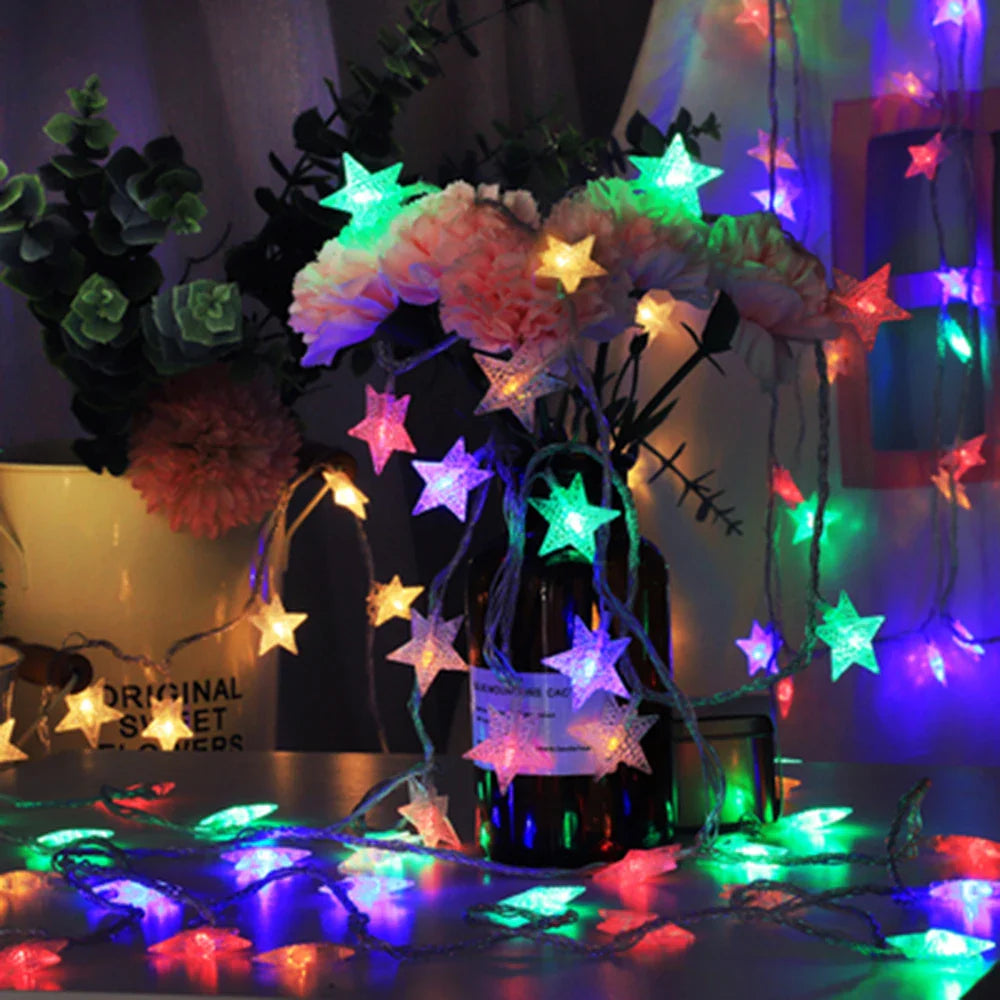 LED Star Fairy String Lights — 1.5/3/6/10m (10/20/40/80 LEDs) USB or Battery Operated IP44 Waterproof for Party, Wedding, Home & Patio