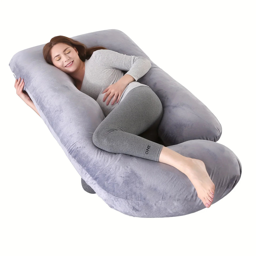 Detachable G-Shaped Maternity Pillow 36 x 28 x 14 cm (14.2 x 11.0 x 5.5 in) Crystal Velvet Pregnancy Support Cushion for Side Sleeping