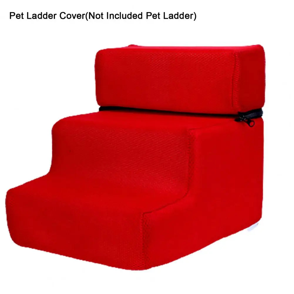 Detachable 3-Step Pet Stair Cover - Anti-Slip Faux Leather & Mesh Ramp Case, 11.8 x 11.8 x 13.8 in / 30 x 30 x 35 cm