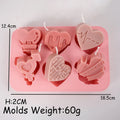 Angel Heart Silicone Mold Heart-Shaped Chocolate Cake Ice Cube Tray for Soap and Candle Making Valentine's Day Gift
