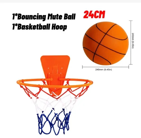 Silent Foam Basketball for Kids – Indoor Squeezable Bounce Ball, Diameter 18/21/24 cm (7.1/8.3/9.4 in)
