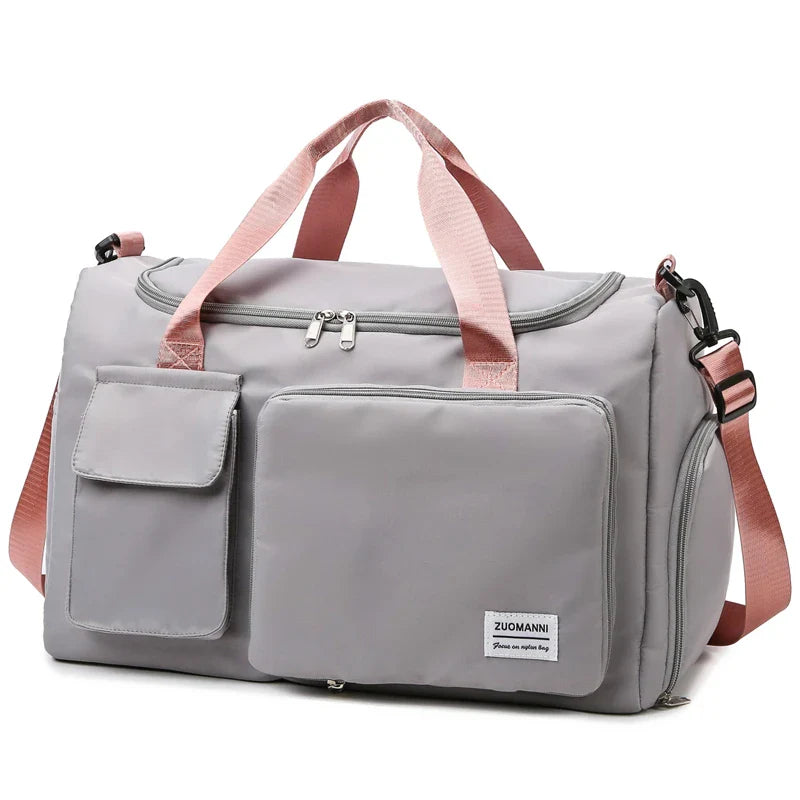 Carry-On Weekender Duffel Bag 35L – Travel Overnight Bag with Shoe Compartment and Wet/Dry Pocket for Women