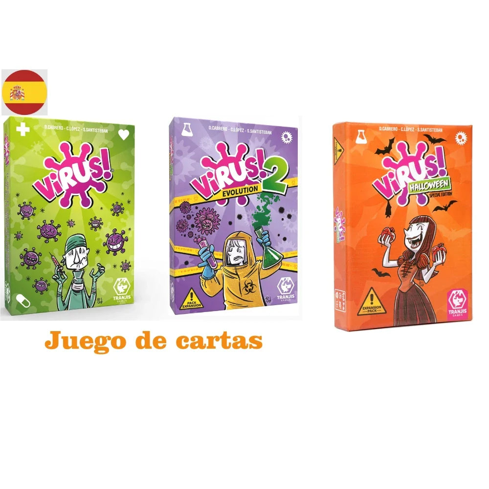 Bilingual Virus Card Game - Spanish & English Party Card Game for Family and Friends (Ages 14+)