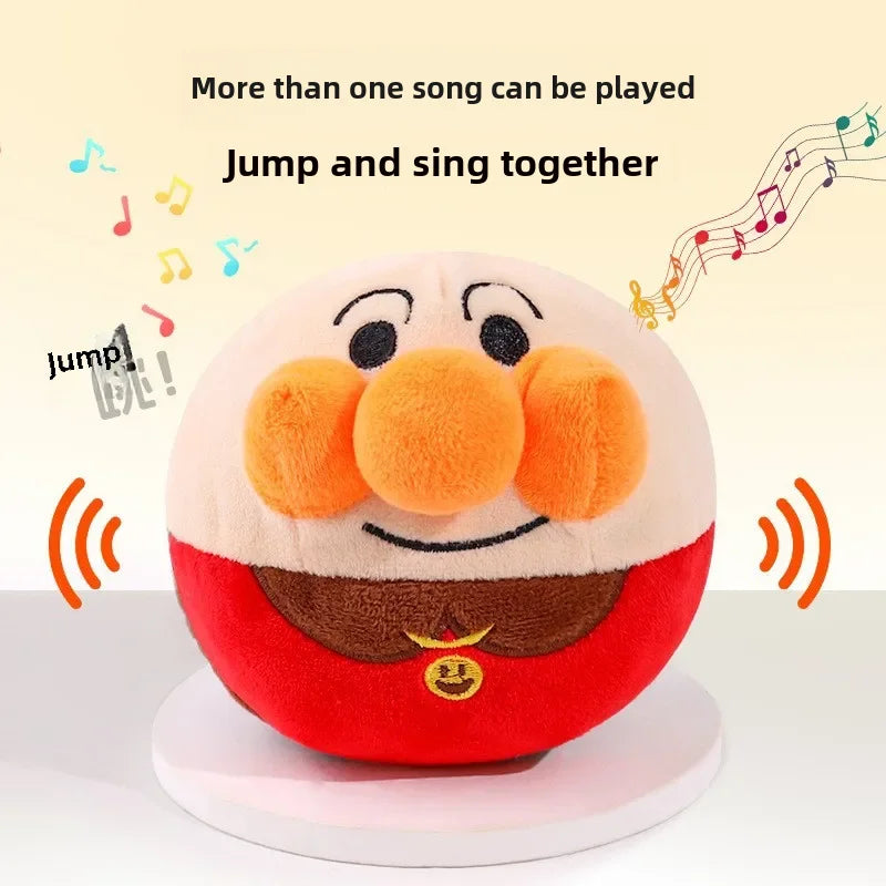 USB Rechargeable Interactive Plush Dog Toy - Electric Jumping Puzzle Ball with Music, Cartoon Clown Pig
