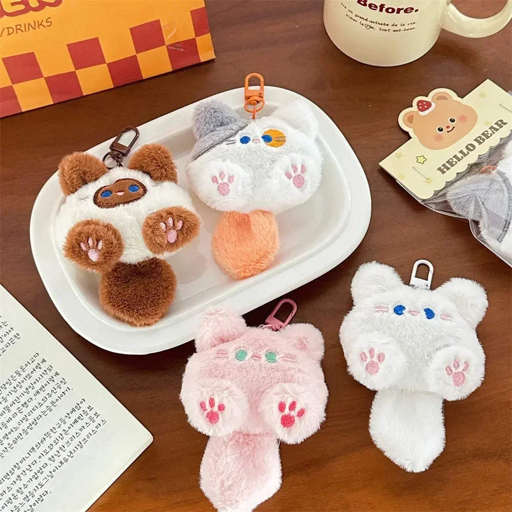 Plush Cat Keychain Bag Charm – Cute Cat Doll Pendant for Backpack, Purse and Car Mirror, Gift for Girls & Couples