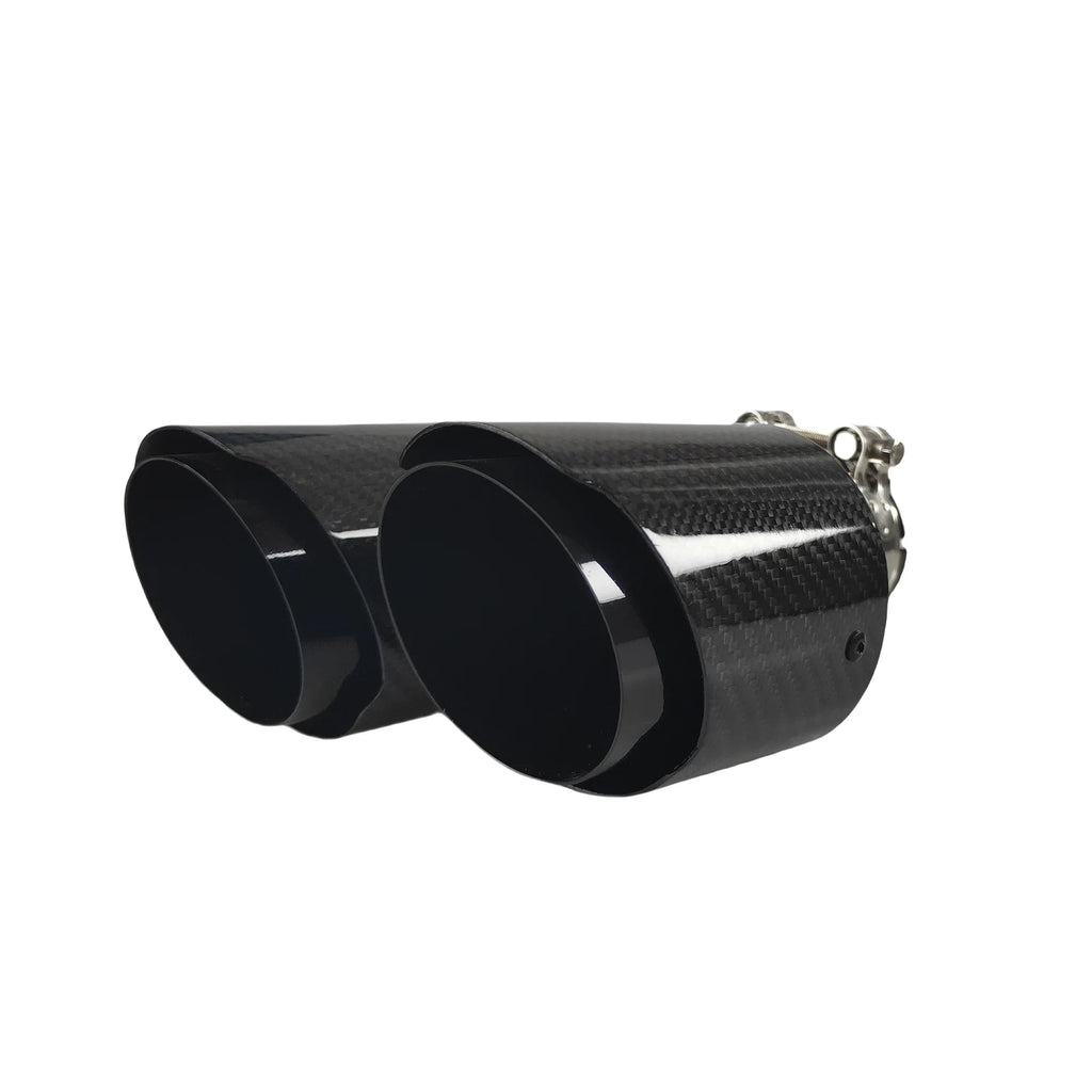 Carbon Fiber 304 Stainless Steel Rear Exhaust Tip Decorative Muffler - Universal Fit