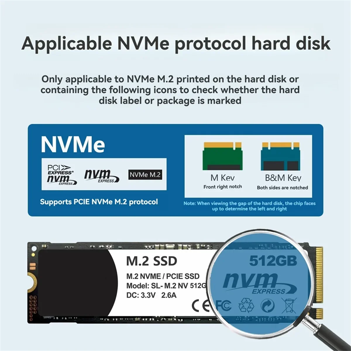 M.2 NVMe SATA Dual-Protocol SSD Enclosure with HD Display USB 3.2 Gen2 Type-C 10Gbps