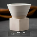 Retro Japanese Triangular Cone Ceramic Tea and Coffee Mug Pottery Porcelain Latte Cup for Home and Office
