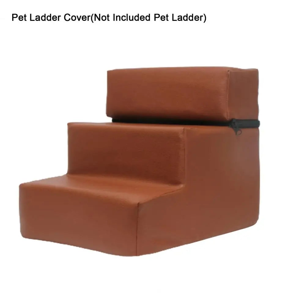 Detachable 3-Step Pet Stair Cover - Anti-Slip Faux Leather & Mesh Ramp Case, 11.8 x 11.8 x 13.8 in / 30 x 30 x 35 cm