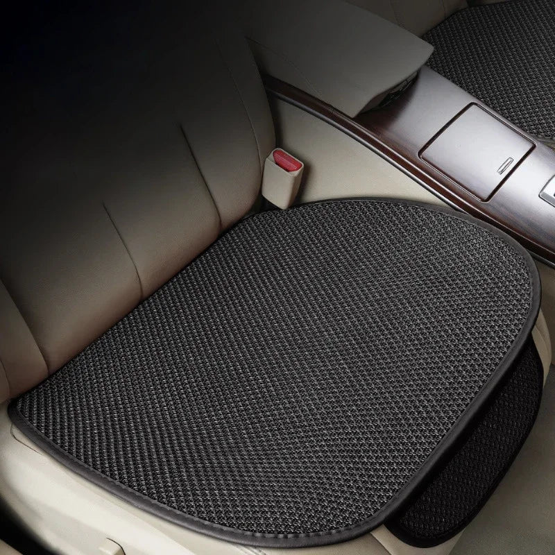 Summer Breathable Ice Silk Car Seat Cushion Cover - Cooling Non-Slip Universal Front & Rear Seat Protector Pad