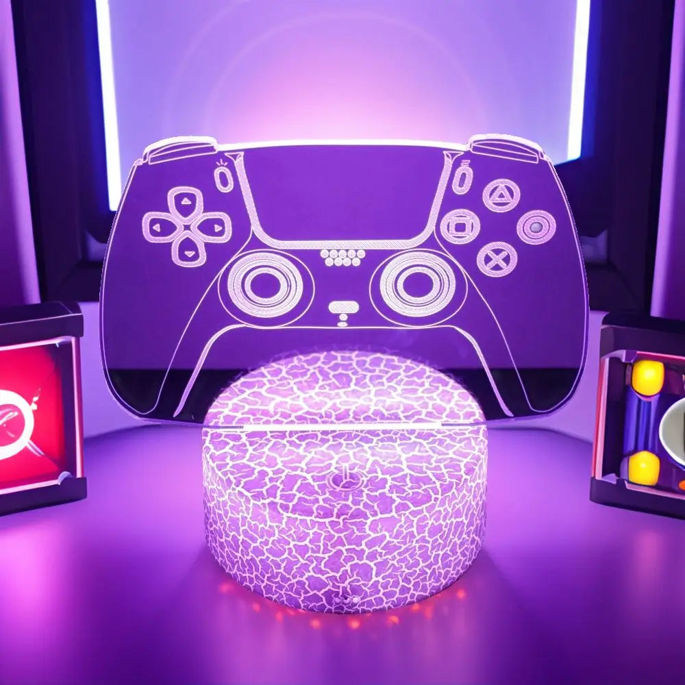 3D LED Neon Gamer Lamp - RGB Acrylic Night Light with Remote & Touch for Kids & Gaming Room