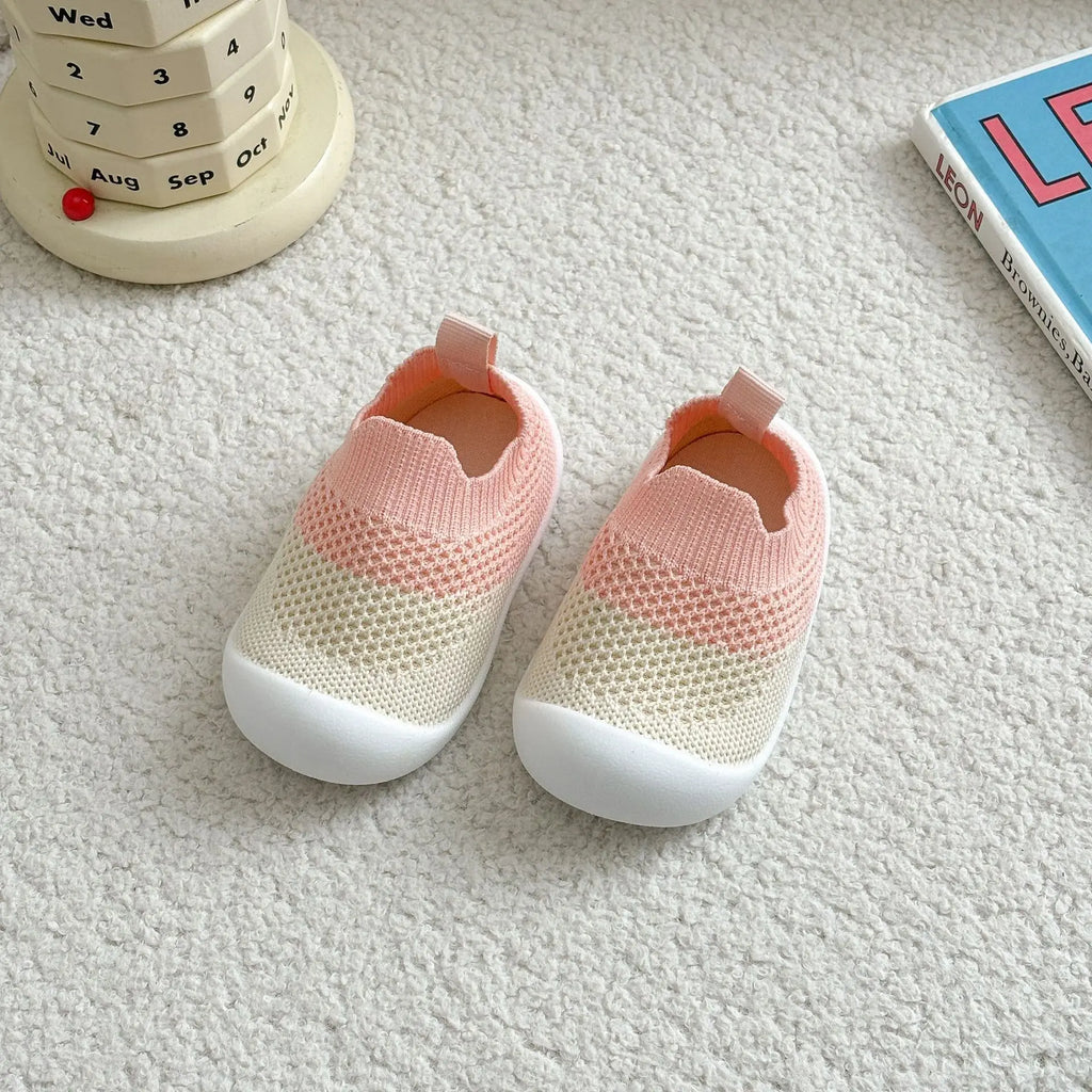 Baby Anti-Slip Breathable First Walker Crib Socks with Rubber Sole (11.5–15.5 cm / 4.5–6.1 in)