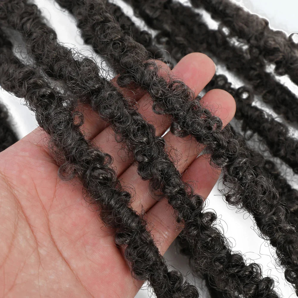 14 12 inch Butterfly Faux Locs Crochet Hair Braids Pre looped Distressed Goddess Butterfly Soft Locs Crochets Braids Cheveux Lok
