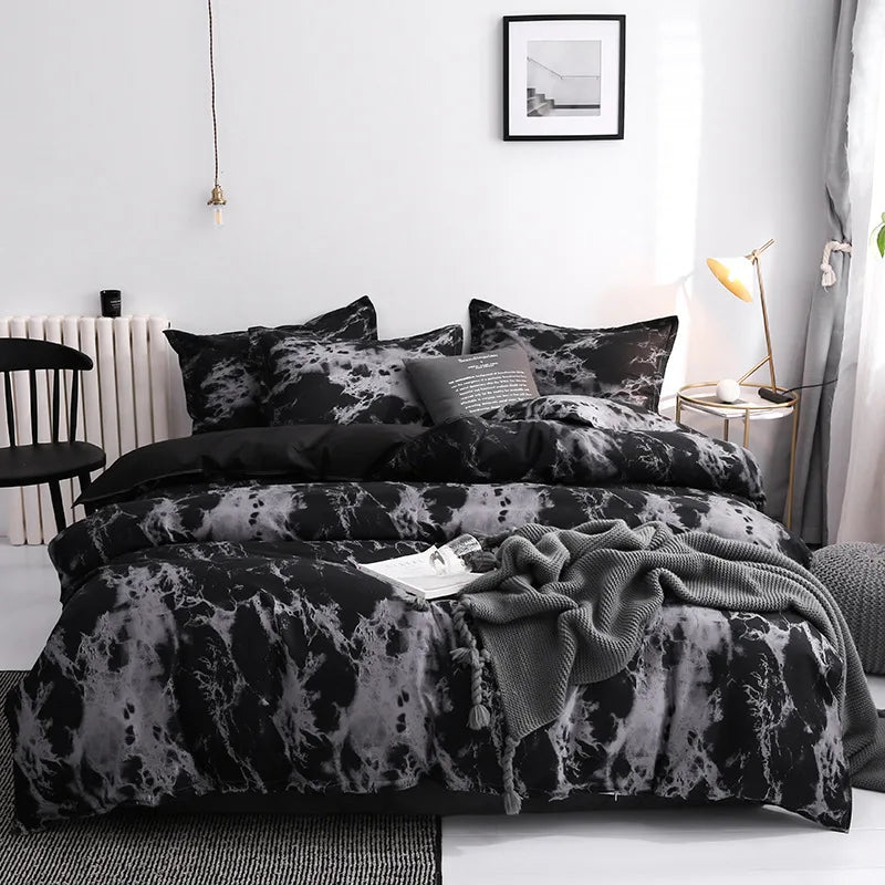 3-Piece Duvet Cover Set with 2 Pillowcases – 100% Polyester Quilt Cover Bedding for Single/Double/Queen/King Beds