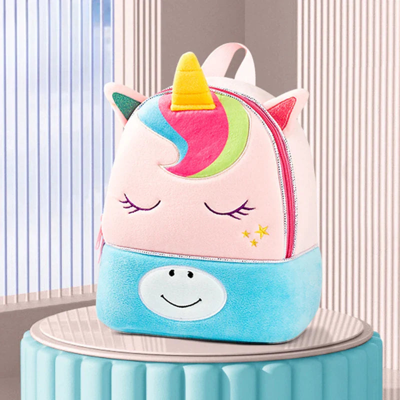 Plush Animal Anti-Lost Backpack for Toddlers & Preschool Kids - Cute Kindergarten Bag