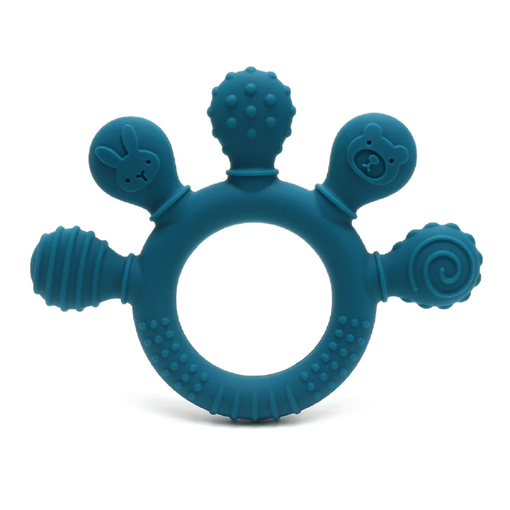 Silicone Baby Teether 0-12 Months Chew Beads Sensory Gum Relief Ring