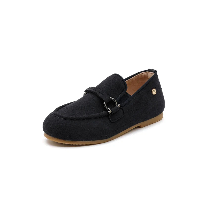 Kids Mary Jane Loafers - Girls & Boys Slip-On Lace School Flats, Black