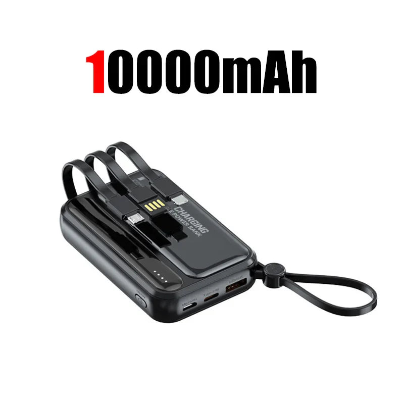 50000mAh 4-in-1 Power Bank Built-in Cables, 120W Fast Charging Digital Display & LED Light