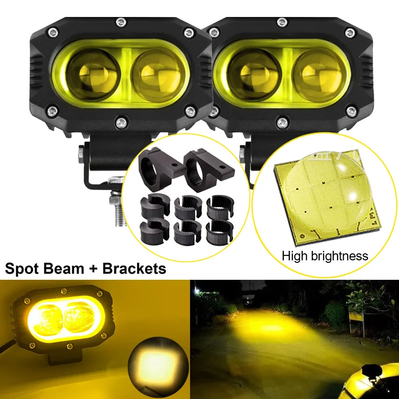 4 in (100 mm) LED Pod Light - Combo Spot + Flood Beam 9-30V Driving Work Fog Light for Car Motorcycle ATV UTV SUV Off-Road 4x4 Boat Truck