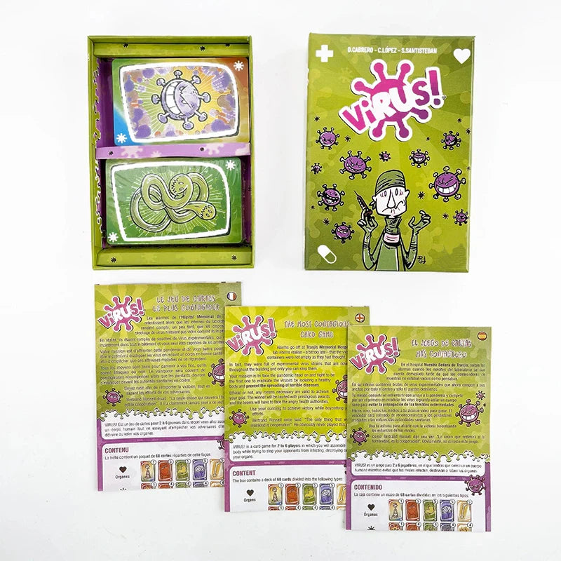 Virus 1-2-3 Board Game - Fast-Paced Family Party Card Game (Spanish & English)