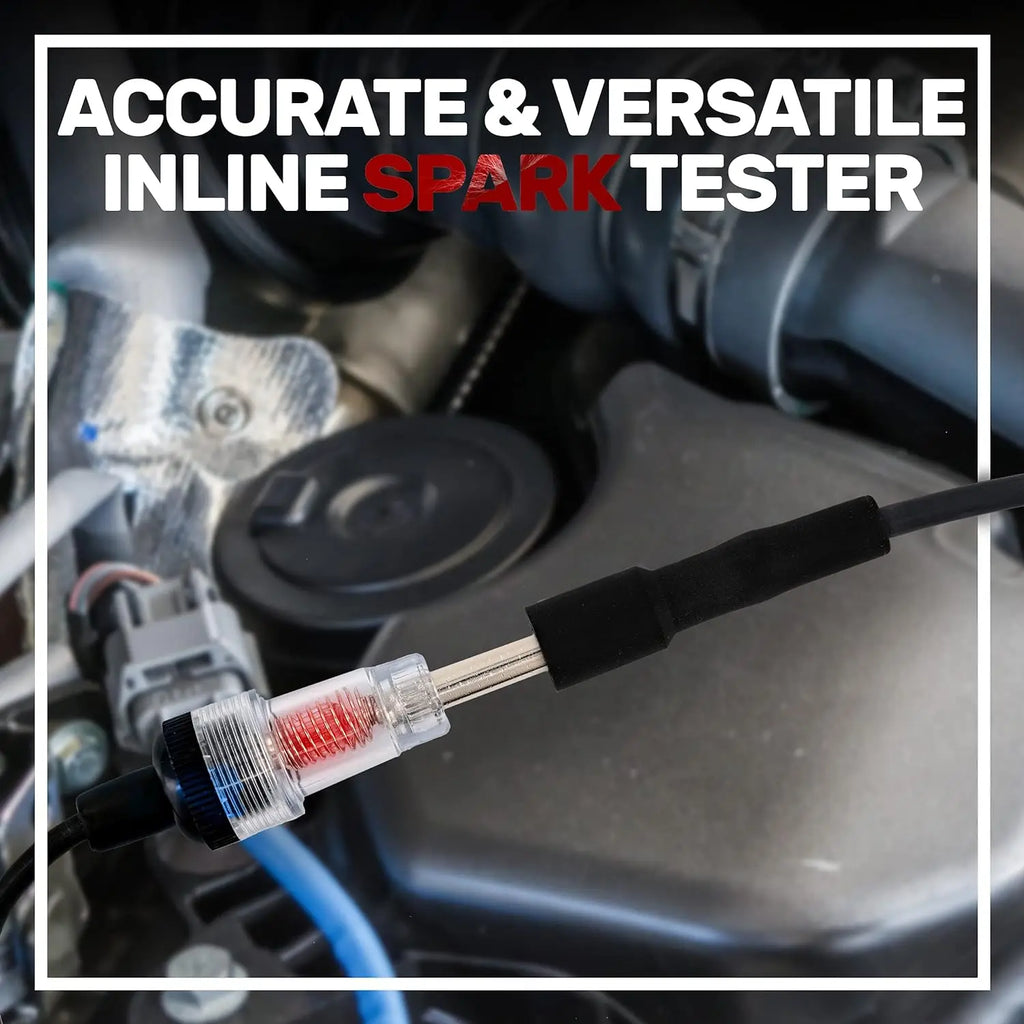In-Line 12V Spark Plug Tester Ignition Coil Engine Test Light for Car Motorcycle Lawn Mower