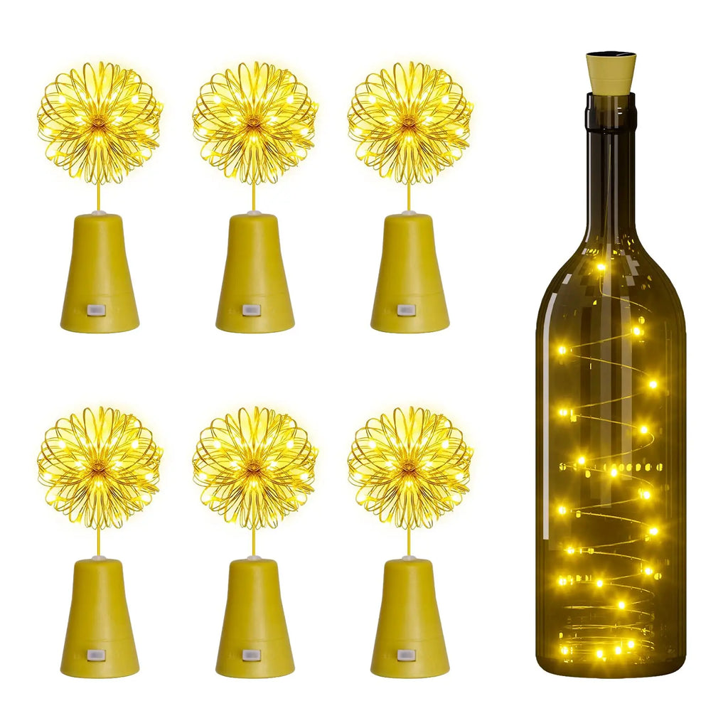 Solar Wine Bottle Cork String Lights — 10/15/20 LED Copper Wire Fairy Lights for Wedding, Party & Garden