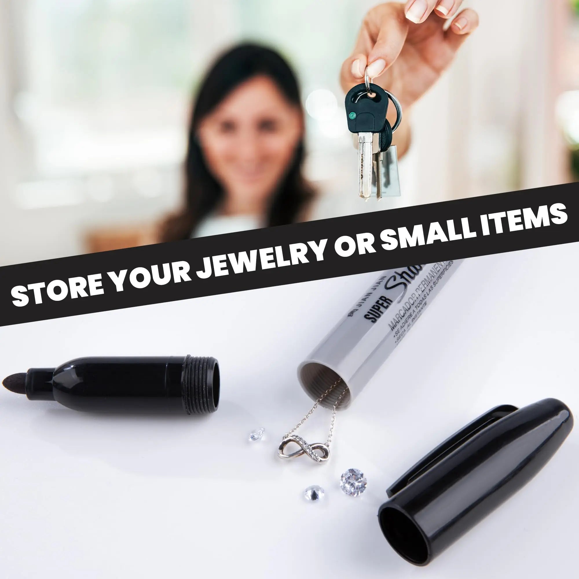 Hidden Diversion Marker Pen - Discreet Secret Stash for Cash, Jewelry & Small Valuables | Gift for Home & Dorm