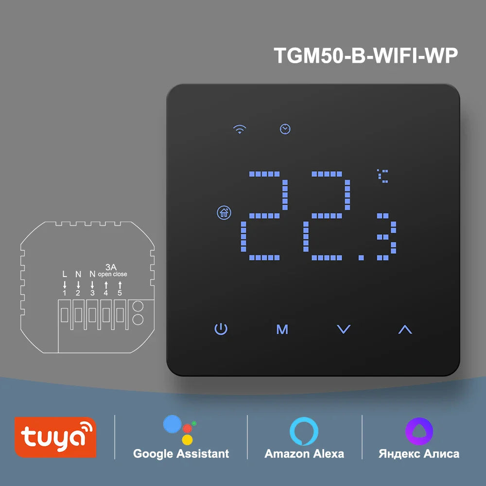 8-Channel Wired Underfloor Heating Hub Controller for Water Floor Heating — 3A Thermostat Load, Works with WiFi Thermostats (Tuya/Smart Life)