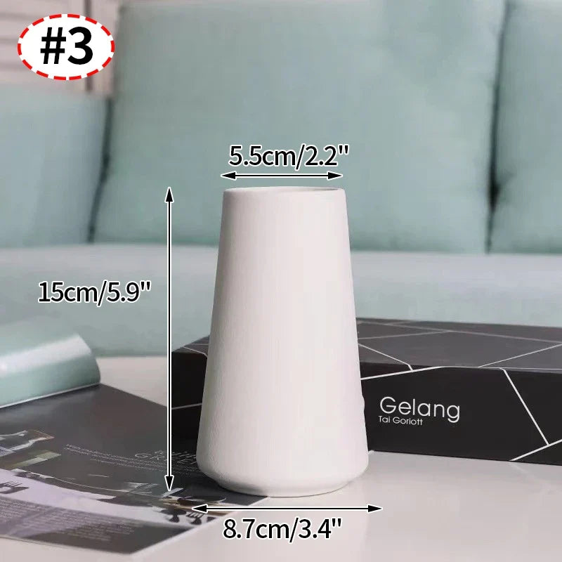 Ceramic Decorative Vase for Dried Flowers & Hydroponic Plants, Modern Table Ornament for Living Room Bedroom Office