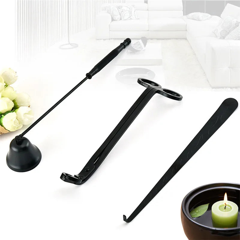 3-Pack Candle Wick Trimmer, Snuffer and Wick Hook Set Stainless Steel Portable Candle Accessories